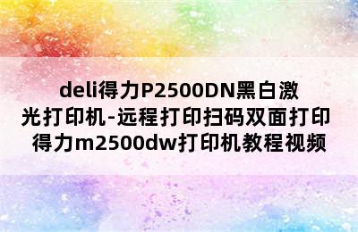 deli得力P2500DN黑白激光打印机-远程打印扫码双面打印 得力m2500dw打印机教程视频